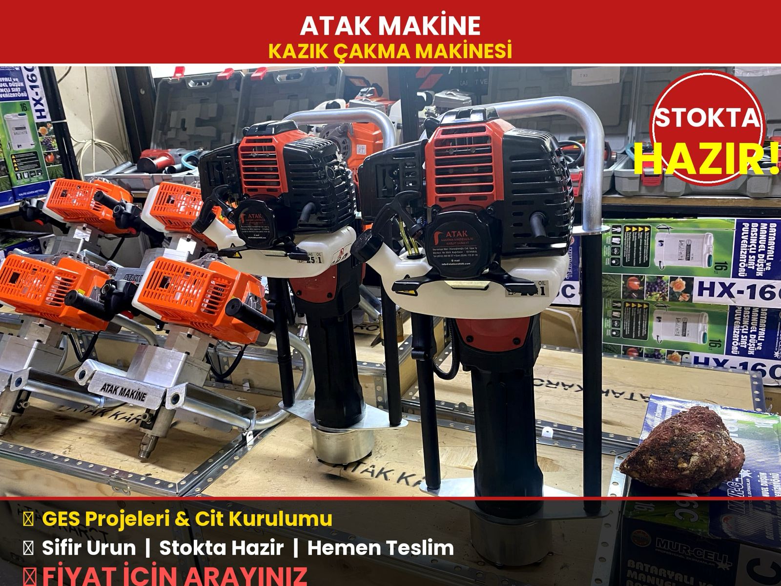 ATAK KAZIK ÇAKMA MAKİNESİ GES & PANEL & SERA & KARAYOLLARI ÖZEL !!! - Eka Makine